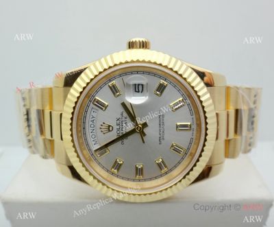 Copy Rolex Day-Date 40mm Yellow Gold Presidential Watch Diamond Markers